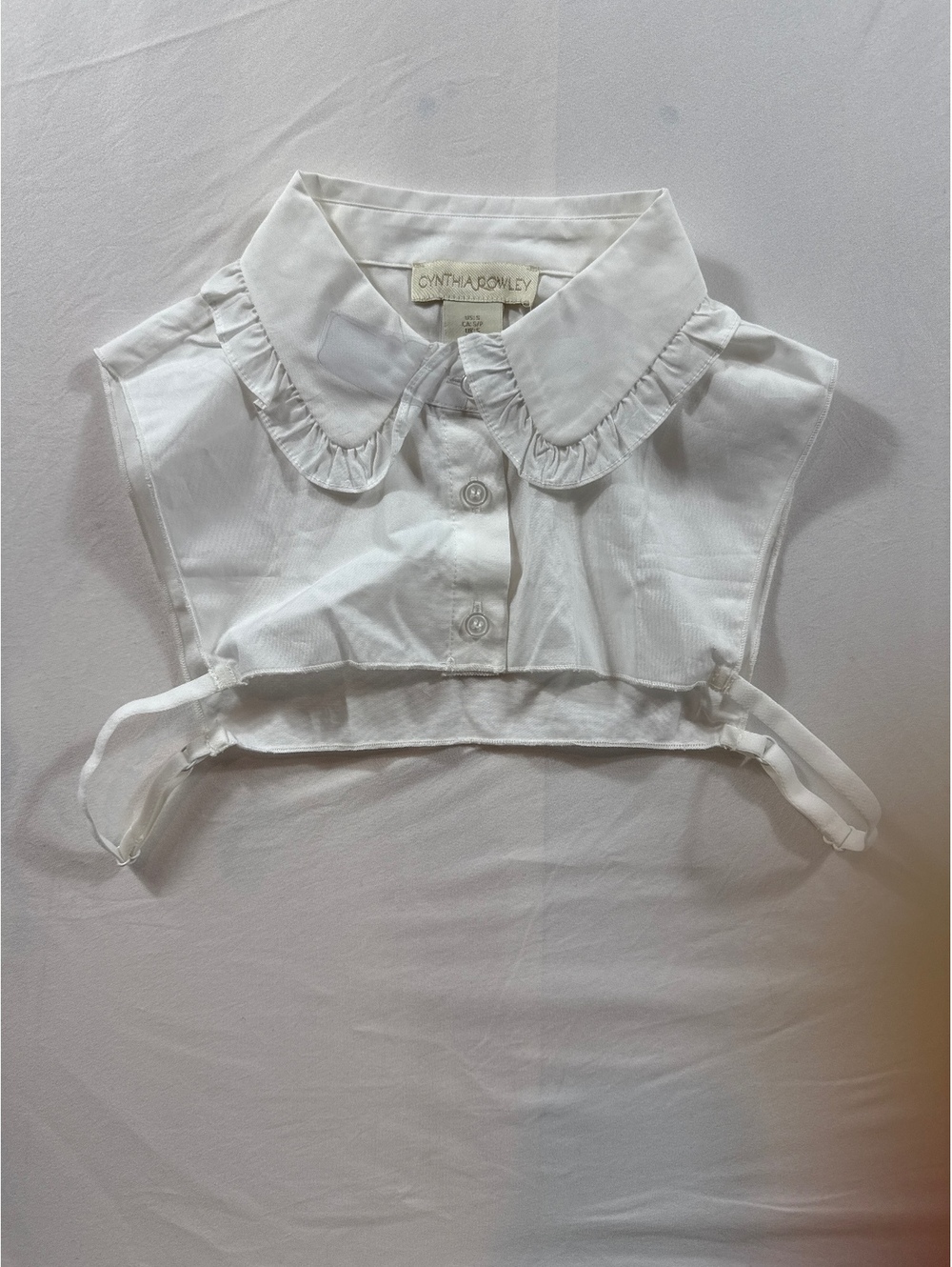 Cynthia Rowley White Ruffled Collar Dickey Top Size Small